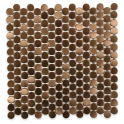 Copper Penny Round 12 in. x 12 in. x 8 mm Stainless Steel Metal Mosaic Wall Tile by Ivy Hill Tile
