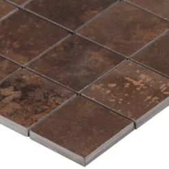 Voyager Copper Metal Look 12.4 in x 12.4 in Porcelain Mosaic Floor and Wall Tile (1.06 sqft / Piece) by Ivy Hill Tile -The Elite Tile Sales Store copper ivy hill tile metal tile ext3rd104507 76 1000