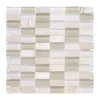 Cottage Ridge Cream 11.625 in. x 11.625 in. Mixed Glass Travertine and Glass Mosaic Tile (9.38 sq. ft./Case) by Jeffrey Court