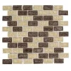 Hazelnut Butter Crackle Cream 12 in. x 11.5 in. Interlocking Glossy Ceramic/Glass Wall Mosaic Tile (4.79 sq. ft./Case) by Jeffrey Court