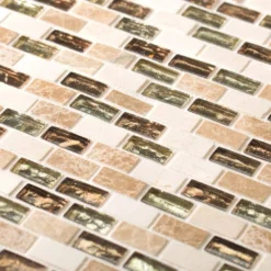 Molten 11.875 in. x 11.25 in. Interlocking Cream Glass/Cream and Emperador Marble Mosaic Tile (.927 sq. ft./Each) by Jeffrey Court 16 Molten 11.875 in. x 11.25 in. Interlocking Cream Glass/Cream and Emperador Marble Mosaic Tile (.927 sq. ft./Each) by Jeffrey Court -The Elite Tile Sales Store cream jeffrey court glass tile 99481 c3 1000