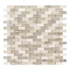 Afternoon Tea Cream 11.5 in. x 11.625 in. Interlocking Mixed Glass and Stone Mosaic Wall Tile (14.83 sq. ft./Case) by Jeffrey Court