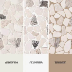 River Rock Medley 11.5 in. x 11.5 in. Cream Travertine/ Cream and Brown Marble Wall and Floor Mosaic Tile by Jeffrey Court -The Elite Tile Sales Store cream jeffrey court mosaic tile 99035 1d 1000
