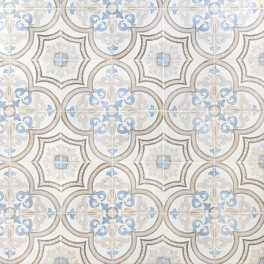 Valencia Daiza Encaustic 8 in. x 8 in. 9mm Matte Porcelain Floor and Wall Tile (26-piece 11.19 sq. ft. / box) by Ivy Hill Tile 3 Valencia Daiza Encaustic 8 in. x 8 in. 9mm Matte Porcelain Floor and Wall Tile (26-piece 11.19 sq. ft. / box) by Ivy Hill Tile