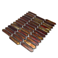 Fargin Sunset Elongated Hexagon 12 in. x 10 in. x 7mm Polished Glass Mosaic Tile (0.82 sq. ft.) by Ivy Hill Tile -The Elite Tile Sales Store fiery red orange ivy hill tile glass tile ext3rd100218 1d 1000