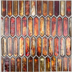 Fargin Sunset Elongated Hexagon 12 in. x 10 in. x 7mm Polished Glass Mosaic Tile (0.82 sq. ft.) by Ivy Hill Tile
