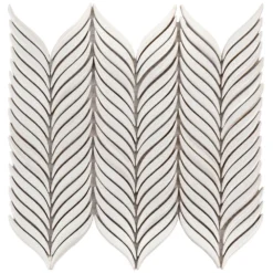 Delphi Alula Glacier White 10 in. x 12 in. Glazed Ceramic Mosaic Tile (0.85 sq. ft./Sheet) by Ivy Hill Tile