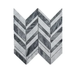 Carlton Gray 11.625 in. x 12 in. Chevron Marble Wall and Floor Mosaic Tile (9.68 sq. ft./Case) by Jeffrey Court