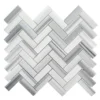 Zebra Plains Gray 12.875 in x 11.125 in. Herringbone Polished Marble Wall and Floor Mosaic Tile (9.947 sq. ft./Case) by Jeffrey Court