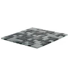 Satin Sapphire Gray 11.875 in. x 11.875 in. Square Mixed Glass and Metal Mosaic Tile (9.79 sq. ft./Case) by Jeffrey Court -The Elite Tile Sales Store gray grey jeffrey court marble tile 99568 40 1000