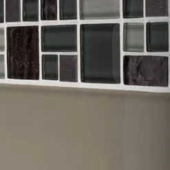 Satin Sapphire Gray 11.875 in. x 11.875 in. Square Mixed Glass and Metal Mosaic Tile (9.79 sq. ft./Case) by Jeffrey Court -The Elite Tile Sales Store gray grey jeffrey court marble tile 99568 a0 1000