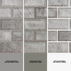 Tundra Grey 2 x 4 Beveled 10 in. x 11.75 in. Interlocking Polished Marble Mosaic Tile (0.815 sq. ft./Each) by Jeffrey Court -The Elite Tile Sales Store gray grey jeffrey court marble tile 99652 1d 1000