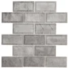 Tundra Grey 2 x 4 Beveled 10 in. x 11.75 in. Interlocking Polished Marble Mosaic Tile (0.815 sq. ft./Each) by Jeffrey Court -The Elite Tile Sales Store gray grey jeffrey court marble tile 99652 64 1000