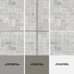 Countryside Interlocking 11.81 in. x 11.81 in. Gray Floor and Wall Mosaic (0.97 sq. ft. / sheet) by Ivy Hill Tile -The Elite Tile Sales Store gray ivy hill tile mosaic tile ext3rd105046 1d 1000
