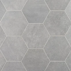 Sanskrit Gray Hex 8.86 in. x 10.20 in. Matte Porcelain Floor and Wall Tile (9.47 sq. ft./Case) by Ivy Hill Tile -The Elite Tile Sales Store gray ivy hill tile porcelain tile ext3rd105718 44 1000