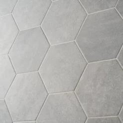 Sanskrit Gray Hex 8.86 in. x 10.20 in. Matte Porcelain Floor and Wall Tile (9.47 sq. ft./Case) by Ivy Hill Tile -The Elite Tile Sales Store gray ivy hill tile porcelain tile ext3rd105718 fa 1000