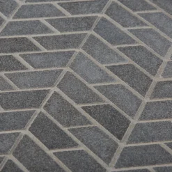 Riverfall Grey 10.75 in. x 11.875 in. Chevron Honed Basalt Wall and Floor Mosaic Tile (8.86 sq. ft./Case) by Jeffrey Court -The Elite Tile Sales Store gray jeffrey court basalt tile 96774 1d 1000