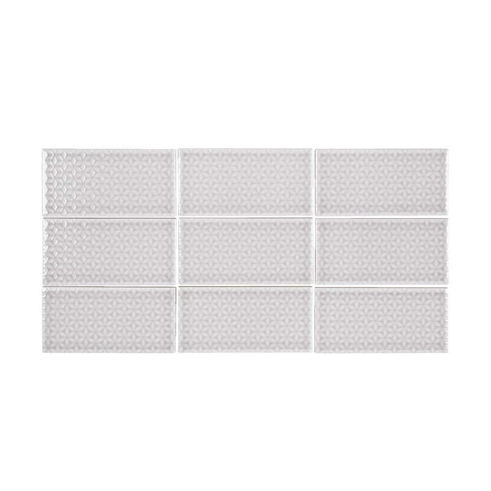 Weathered Waltz Gray 3 in. x 6 in. Glossy Textured Ceramic Wall Tile (12.43 sq. ft. / Case) by Jeffrey Court 3 Weathered Waltz Gray 3 in. x 6 in. Glossy Textured Ceramic Wall Tile (12.43 sq. ft. / Case) by Jeffrey Court