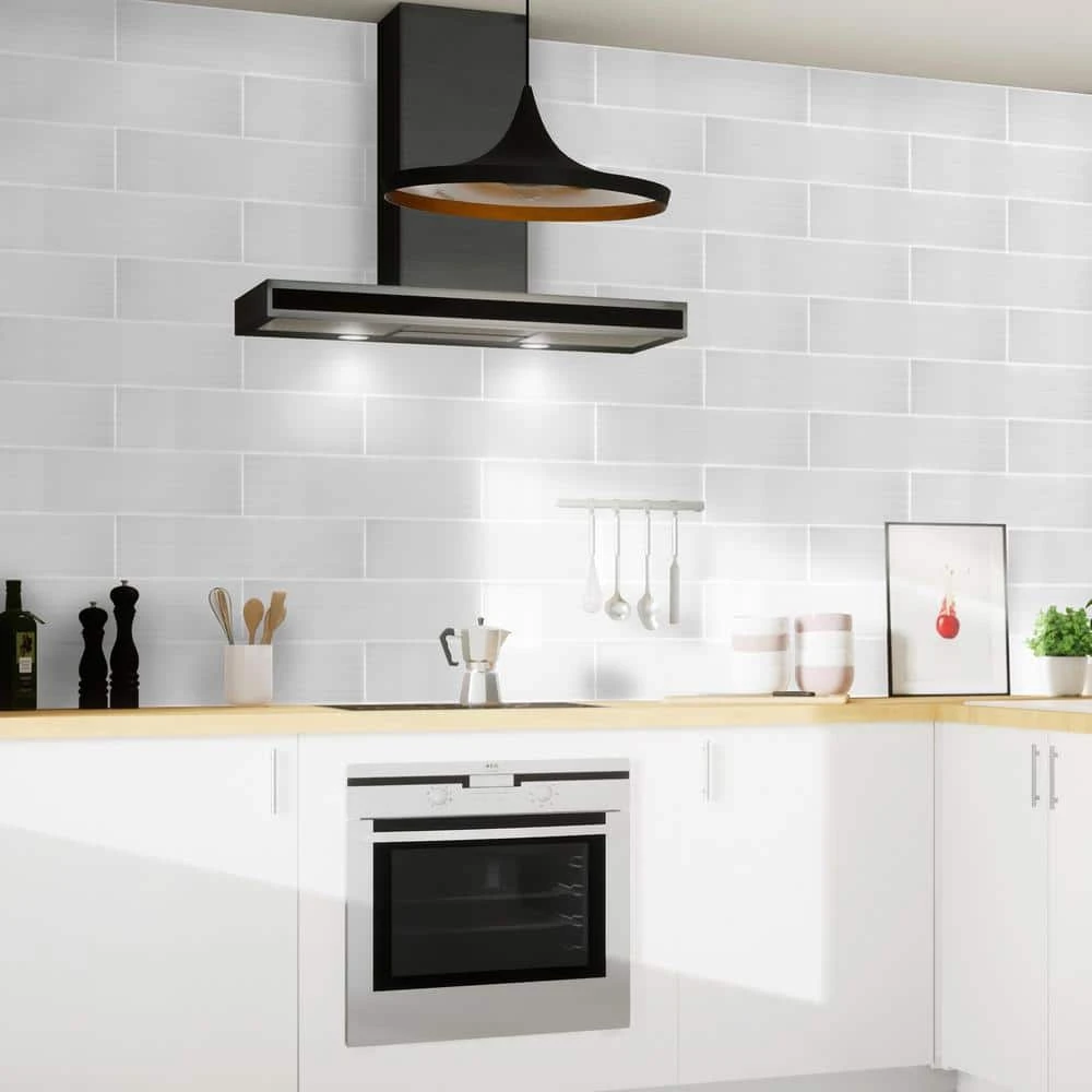 Moonlight Gray 6 in. x 20 in. Glossy Ceramic Wall Tile (10.76 sq. ft./Case) by Jeffrey Court 4 Moonlight Gray 6 in. x 20 in. Glossy Ceramic Wall Tile (10.76 sq. ft./Case) by Jeffrey Court - Image 2