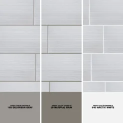 Morning Tide Gray 10 in. x 20 in. Glossy Textured Ceramic Wall Tile (10.76 sq. ft./Case) by Jeffrey Court -The Elite Tile Sales Store gray jeffrey court ceramic tile 97826 1d 1000