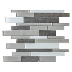 Forest Folly Gray 11.625 in. x 11.5 in. Interlocking Glass Mosaic Tile (13.92 sq. ft./Case) by Jeffrey Court
