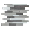 Forest Folly Gray 11.625 in. x 11.5 in. Interlocking Glass Mosaic Tile (0.928 sq. ft./Each) by Jeffrey Court