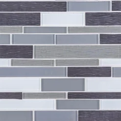 Forest Folly Gray 11.625 in. x 11.5 in. Interlocking Glass Mosaic Tile (13.92 sq. ft./Case) by Jeffrey Court -The Elite Tile Sales Store gray jeffrey court glass tile 95685 77 1000