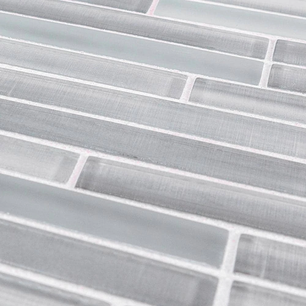 Illusion Haze Gray 11.625 in. x 11.625 in. Interlocking Gloss Glass Mosaic Tile (14.07 sq. ft./Case) by Jeffrey Court 7 Illusion Haze Gray 11.625 in. x 11.625 in. Interlocking Gloss Glass Mosaic Tile (14.07 sq. ft./Case) by Jeffrey Court - Image 5