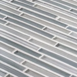 Mirage Gray 11 in. x 11.75 in. Interlocking Glass Mosaic Wall Tile (13.46 sq. ft./Case) by Jeffrey Court -The Elite Tile Sales Store gray jeffrey court glass tile 96038 1d 1000