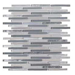 Mirage Gray 11 in. x 11.75 in. Interlocking Glass Mosaic Wall Tile (13.46 sq. ft./Case) by Jeffrey Court