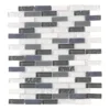 Silver Tradition Mini Brick Gray 9.75 in. x 11.875 in. Interlocking Mixed Glass/Marble Mosaic Tile (8.04 sq. ft./Case) by Jeffrey Court