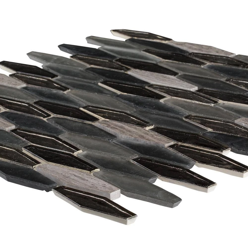 Jasper Gray 11.625 in. x 11.625 in. Hexagon Mixed Glass Mosaic Tile (14.07 sq. ft./Case) by Jeffrey Court 5 Jasper Gray 11.625 in. x 11.625 in. Hexagon Mixed Glass Mosaic Tile (14.07 sq. ft./Case) by Jeffrey Court - Image 3