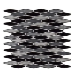 Jasper Gray 11.625 in. x 11.625 in. Hexagon Mixed Glass Mosaic Tile (14.07 sq. ft./Case) by Jeffrey Court