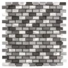 Stealth Grey 11.875 in. x 11.25 in. Interlocking Gloss Glass/Matte Metal Wall Mosaic Tile (9.27 sq. ft./Case) by Jeffrey Court -The Elite Tile Sales Store gray jeffrey court glass tile 99588 64 1000