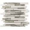 Coastal Skies Grey 11.875 in. x 11.75 in. Interlocking Glossy Glass Mosaic Tile (0.968 sq. ft./Each) by Jeffrey Court -The Elite Tile Sales Store gray jeffrey court glass tile 99590 64 1000