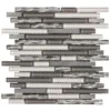 Waves of Grey/Silver 11.875 in. x 11.375 in. Interlocking Glossy Glass/Metal Mosaic Tile (0.938 sq. ft./Each) by Jeffrey Court -The Elite Tile Sales Store gray jeffrey court glass tile 99716 64 1000