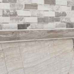 Whispering Cliffs Gray 11.125 in. x 12.25 in. Interlocking Mixed Limestone and Marble Mosaic Tile (9.46 sq. ft./Case) by Jeffrey Court -The Elite Tile Sales Store gray jeffrey court limestone tile 99715 a0 1000