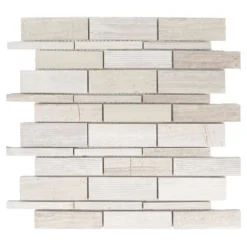 Tranquil Stone Gray 10.5 in. x 10.75 in. Interlocking Mixed Limestone Mosaic Tile (7.838 sq. ft./Case) by Jeffrey Court