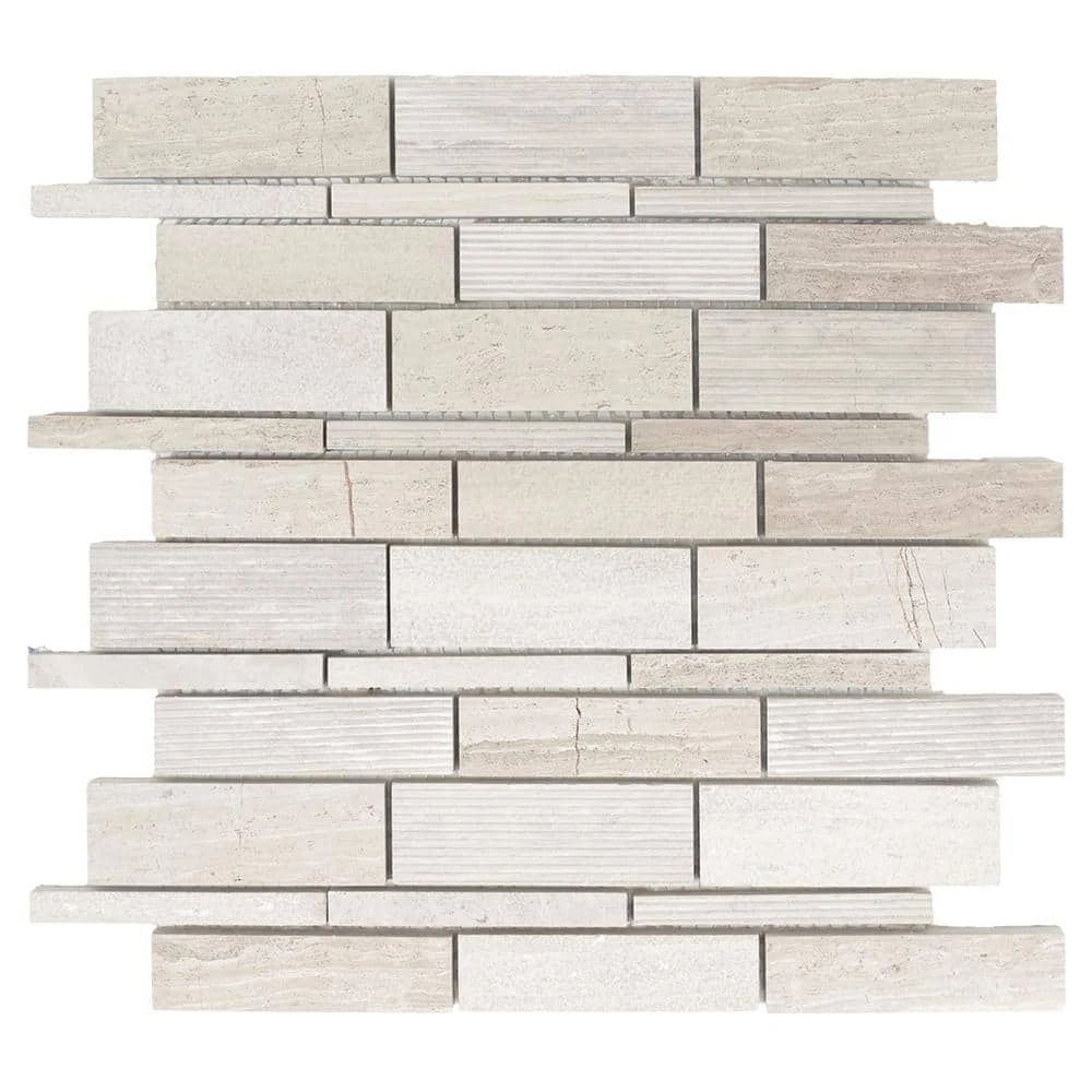 Tranquil Stone Gray 10.5 in. x 10.75 in. Interlocking Mixed Limestone Mosaic Tile (7.838 sq. ft./Case) by Jeffrey Court 3 Tranquil Stone Gray 10.5 in. x 10.75 in. Interlocking Mixed Limestone Mosaic Tile (7.838 sq. ft./Case) by Jeffrey Court
