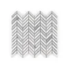Jetwing White/Grey 10.75 in. x 11.875 in. Chevron Polished White/Grey Marble Wall/Floor Mosaic Tile (8.86 sq. ft./Case) by Jeffrey Court