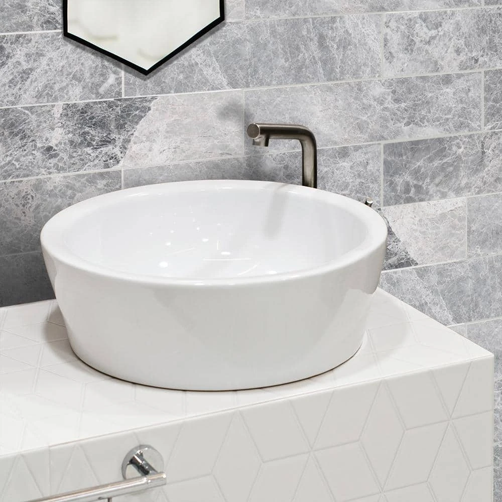 Tundra Grey 3 in. x 12 in. Polished Marble Floor and Wall Tile (5 sq. ft. /Case) by Jeffrey Court 4 Tundra Grey 3 in. x 12 in. Polished Marble Floor and Wall Tile (5 sq. ft. /Case) by Jeffrey Court - Image 2