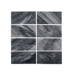 Bardiglio Gray 3 in. x 6 in. Polished Marble Wall and Floor Tile (10 sq. ft./Case) by Jeffrey Court