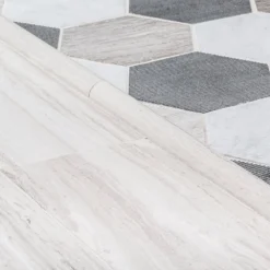 Tread Gray 12 in. x 10.5 in. Hexagon Textured Marble Wall and Floor Mosaic Tile (8.75 sq. ft./Case) by Jeffrey Court -The Elite Tile Sales Store gray jeffrey court marble tile 99284 a0 1000