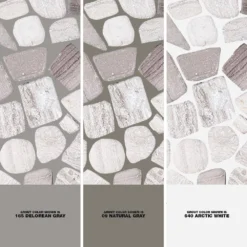 Bailey Grey Pebble 12 in. x 12 in. Honed Grey Limestone Wall and Floor Mosaic Tile (1 sq. ft./Each) by Jeffrey Court -The Elite Tile Sales Store gray jeffrey court mosaic tile 98995 1d 1000