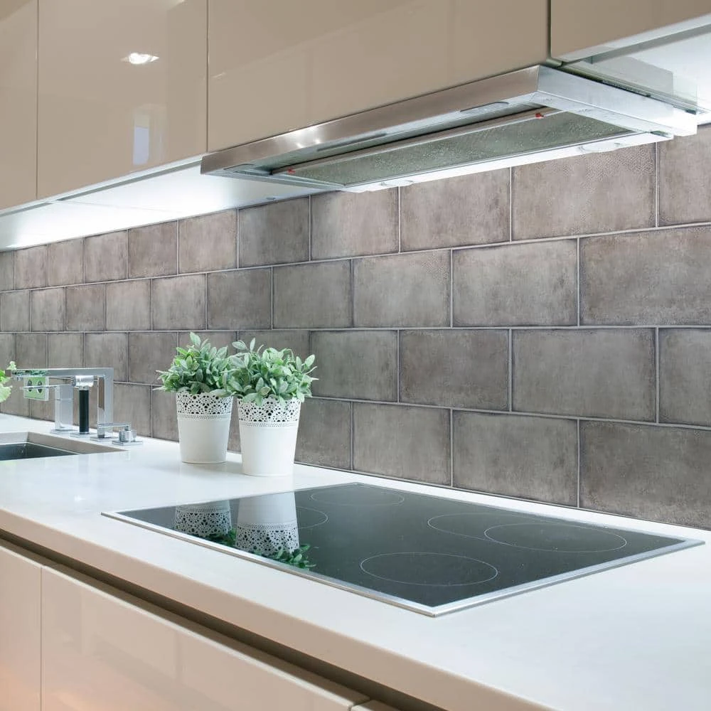 Umbra Grey 6 in. x 12 in. Glossy Porcelain Wall Tile (9.68 sq. ft./Case) by Jeffrey Court 4 Umbra Grey 6 in. x 12 in. Glossy Porcelain Wall Tile (9.68 sq. ft./Case) by Jeffrey Court - Image 2