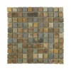 Slate Green 11.75 in. x 11.75 in. Textured Square Slate Wall and Floor Mosaic Tile (9.58 sq. ft./Case) by Jeffrey Court -The Elite Tile Sales Store green jeffrey court mosaic tile 99027 64 1000