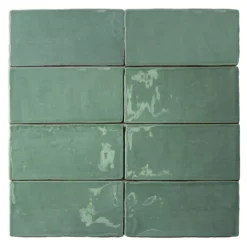 Catalina Green Lake 3 in. x 6 in. Polished Ceramic Subway Wall Tile (5.38 sq.ft./case) by Ivy Hill Tile