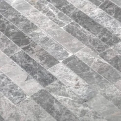 Fortress Split Face Grey 11.75 in. x 12 in. Interlocking Split Face Marble Mosaic Tile (9.79 sq. ft./Case) by Jeffrey Court -The Elite Tile Sales Store grey jeffrey court marble tile 99648 1d 1000