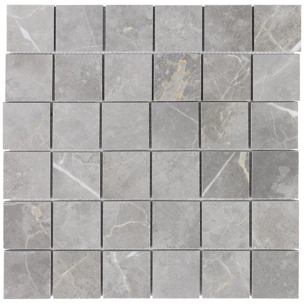 Marmo Grigio 12 in. x 12 in. Matte Marble Look Porcelain Mosaic Tile (1 Sq. Ft./Each) by Ivy Hill Tile 6 Marmo Grigio 12 in. x 12 in. Matte Marble Look Porcelain Mosaic Tile (1 Sq. Ft./Each) by Ivy Hill Tile - Image 4