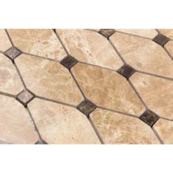 Diapson Light Emperador and Dark Emperador 11.87 in. x 13 in. Polished Marble Mosaic Tile (1.07 sq. ft./Sheet) by Ivy Hill Tile -The Elite Tile Sales Store light emperador and dark emperador ivy hill tile marble tile ext3rd104521 1f 1000